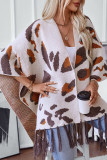 Leopard Tassel Knitting Cover Up 