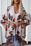 Leopard Tassel Knitting Cover Up 