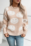 Smile Face Jacquard Knitting Sweater 