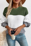 Colorblock Knitting Pullover Sweater 