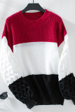 Colorblock Knitting Pullover Sweater 