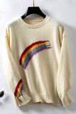 Rainbow Pattern Knitting Pullover Sweater 