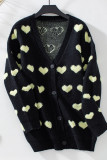 Heart Pattern Front Open Cardigan 