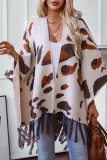 Leopard Tassel Knitting Cover Up 