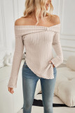 Off Shoulder Irregular Hem Knitting Top 