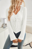 Ribbed Knitting Long Sleeves Top 