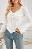 Ribbed Knitting Long Sleeves Top 