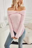 Off Shoulder Irregular Hem Knitting Top 