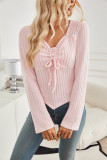 Ribbed Knitting Long Sleeves Top 