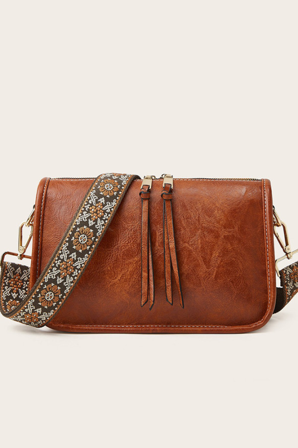 PU Leather Bohemia Strap Crossbody Bag 