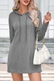 Cable Knitting Hooded Dress 