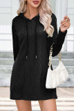 Cable Knitting Hooded Dress 