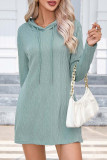 Cable Knitting Hooded Dress 