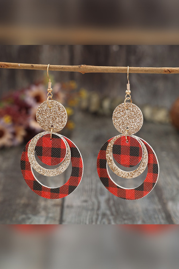 Plaid Sequin Glitter Earrings 