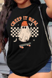 Creep It Real Ghost Skateboard Print Graphic Top