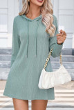 Cable Knitting Hooded Dress 