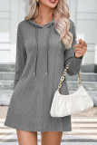 Cable Knitting Hooded Dress 