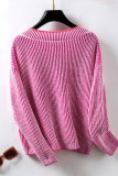 V Neck Stripes Knitting Sweater 