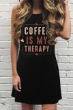 Coffee Print Tank Dress