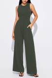 Plain Sleeveless One Piece Jumpsuit 