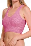 Ribbed Knitting Crop Tank Sports Top 