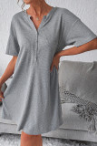 Grey Loose Fit Short Sleeves T Shirt Dress 