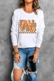 Beige FALL VIBES Graphic Drop Shoulder Sweatshirt