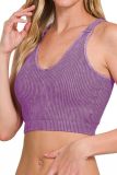 Ribbed Knitting Crop Tank Sports Top 