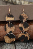 Round Leopard PU Leather Earrings 