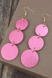 Round Leopard PU Leather Earrings 