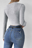 Grey Twist Knot Crop Top