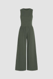 Plain Sleeveless One Piece Jumpsuit 