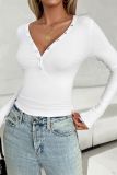 V Neck Slim Plain Top 