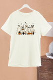 Retro Halloween Dog Ghost Print Graphic Top