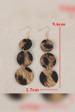 Round Leopard PU Leather Earrings 