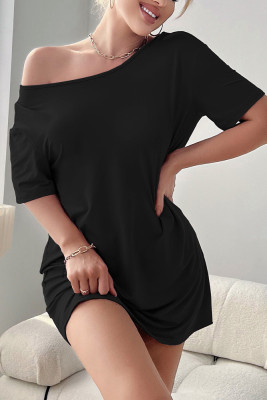 Black Backless Short Mini Dress 