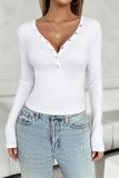 V Neck Slim Plain Top 