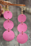 Round Leopard PU Leather Earrings 