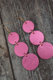 Round Leopard PU Leather Earrings 