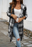 Hooded Plaid Long Coat 