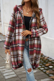 Hooded Zipper Plaid Shacket