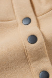 Parchment Solid Half Button Sweatshirt and High Waist Sweatpants Set