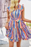 Sleeveless Ruffle Tie Waist Dress 