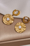 Crystal Insert Golden Earrings 