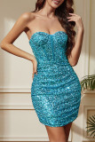 Sequin Glitter Fishbone Dress