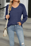 Plain V Neck Long Sleeves Top 