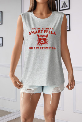 Are You A Smart Fella Or Fart Smella Print Tank Top