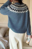 Blue Vintage Knitting Sweater 