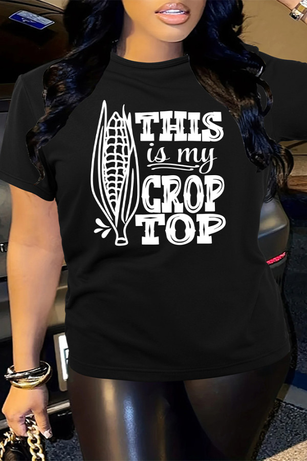 This is My Crop Top Print Graphic Top