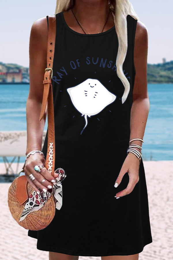 Stingray Manta Ray Print Tank Dress